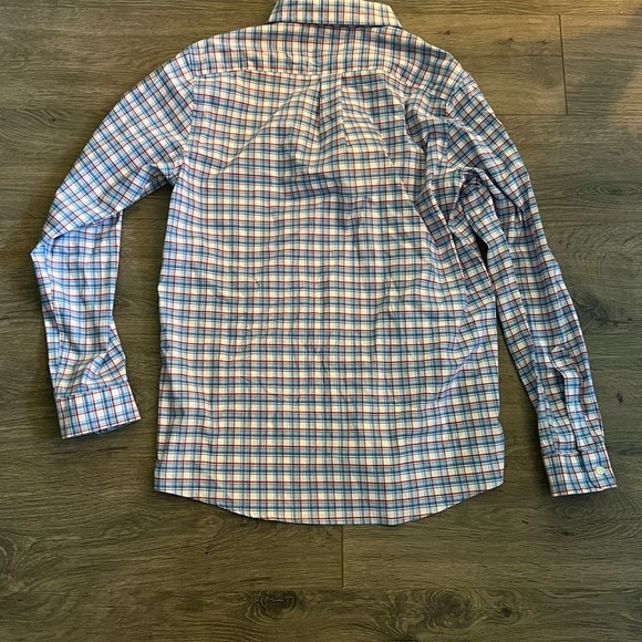 Vineyard Vines Whale Shirt Boys L 16-18 Button Down Checkered Red Blue White​ - Picture 4 of 4
